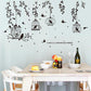 Black bird cage leaf silhouette sofa porch restaurant bedside corner TV decorative wall sticker