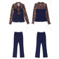Professional Suit Temperament Was Thin Wide-leg Pants Two-piece Long-sleeved Waist Chiffon Shirt Loose Suit Pants Ladies Temperament Suit