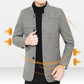 Men's Woolen Jacket Stand Collar Middle-aged Slim Casual Business Jacket Thickened Plus Size Dad Outfit
