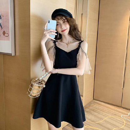 Black Suspender Skirt Female Summer Sexy Strapless Waist Waist Slimming Light Mature Dress A-line Skirt Sexy and Cute