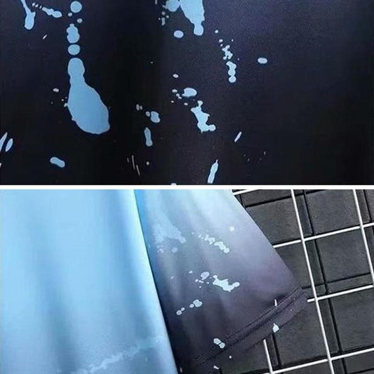 Ice Silk Shirts Men Tees Graphic T-shirts Casual Pullovers Half Sleeves Overshirt Stretch Undies Male Clothing Solid Top Summer