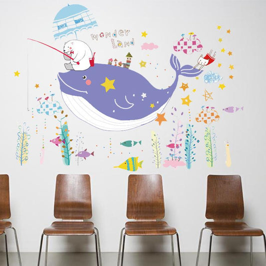 Creative Sticker Dolphin Underwater World Children's Room Kindergarten Bathroom Wall Sticker PVC