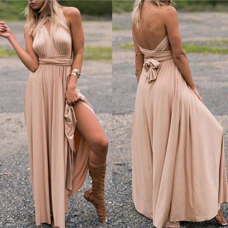 Sexy Women Bandage Long Party Multiway Swing Dress Convertible Infinity Robe Bridesmaids Boho Dress