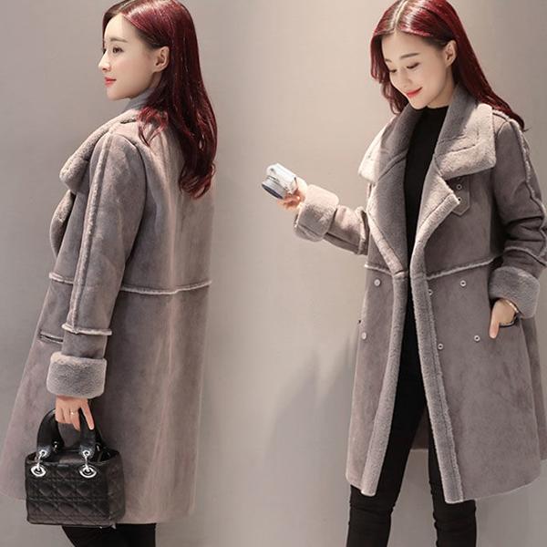 Mid-length Fur Lamb Cashmere Women's Cotton-padded Coat In Winter Fashion and Elegant Temperament Plus Velvet Thick Warm Coat