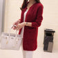 Autumn Loose Mid-length Sweater Fashion Knitted Cardigan Jacket Versatile Simple Female Tops