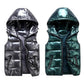 Large Size Glowing Women Winter Hooded Vest Coat Glossy Down Cotton Sleeveless Jacket Female Thicken Warm Winter Vest