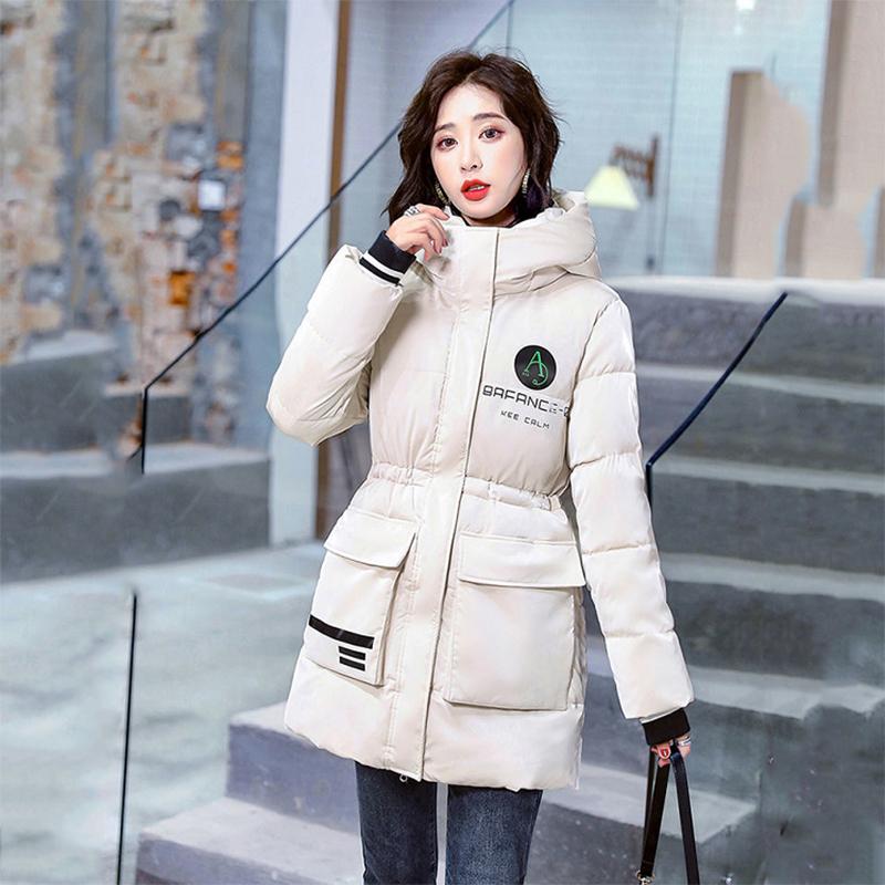 Women's Winter Korean Loose Quilted Coat Warm Stand-collar Down Jacket Women's Glossy Mid-length Down Jacket