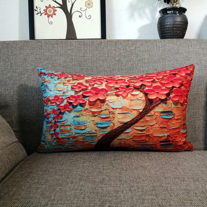 2pcs/set3D Oil Painting Printing Cushion Cover and Cushion Linen Fabric Pillowcase Pillows Case Cover Pillow Bedroom Pillowcase