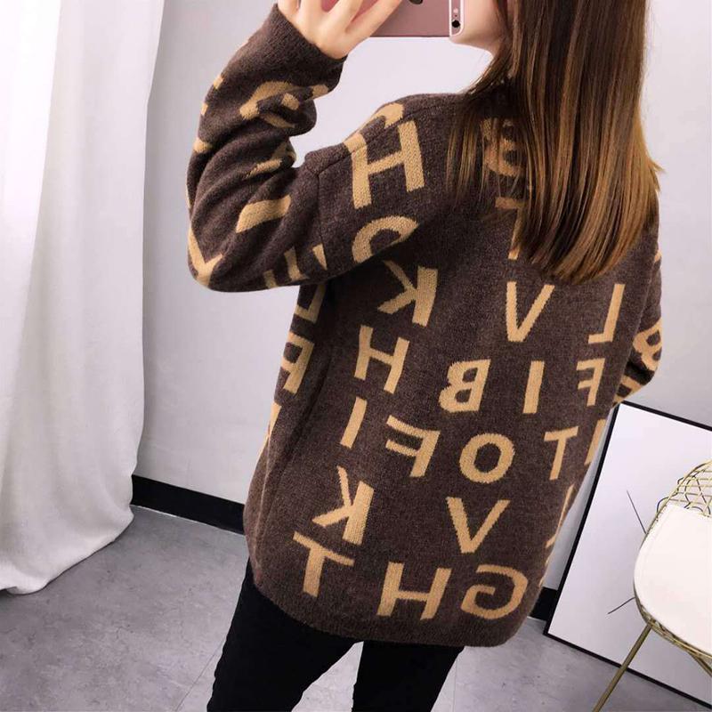 Women's Pullover Sweater Loose Bottoming Sweater Spring and Autumn Wear Outside Lazy Style All-match Knitted Top