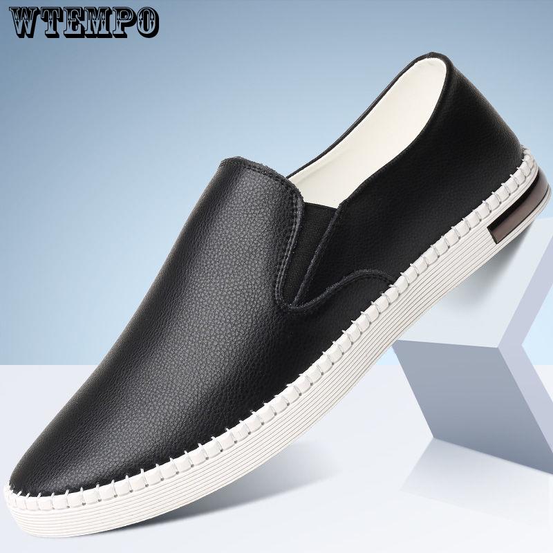 Leather Casual Shoes Men Sneakers White Comfortable Breathable Sneakers Outdoor Shoes