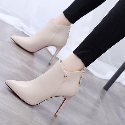 Women's Ankle Boots Ankle Boots High Heels PU Leather Chelsea Boots Short Boots High Heel Boots