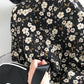 French Temperament Retro V-neck Floral Skirt Female Spring Summer Waist Thinner Over The Knee Chiffon Dress