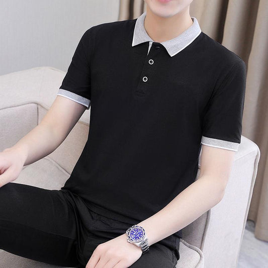 Men's Short-sleeved T-shirt Summer New Style Shirt Half-sleeved Shirt Lapels with Collared Clothes