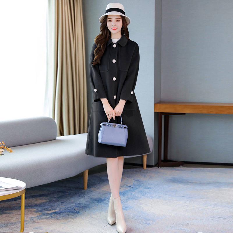 Women Coat Fashion Female Winter Jackets Elegant Long Woolen Womens Outerwear Females Overcoat