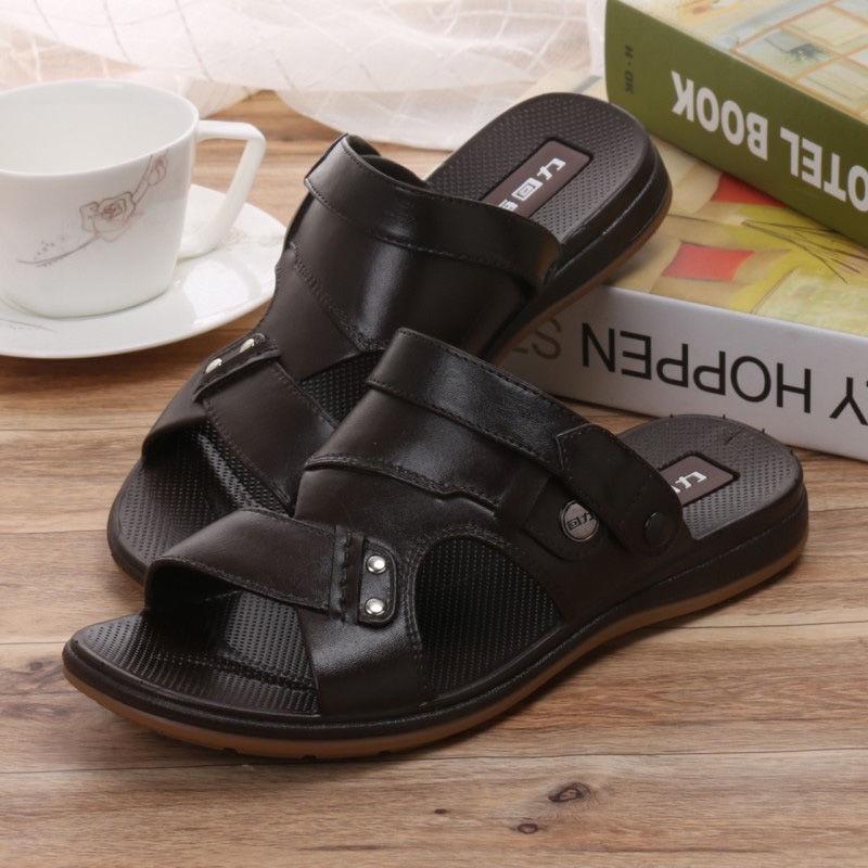 Sandals Men's Summer Men's Slippers Men's Baotou New Men's Slippers Beach Shoes Casual Sandals Men Outdoor Sandals Graffiti Slippers Velcro Slippers