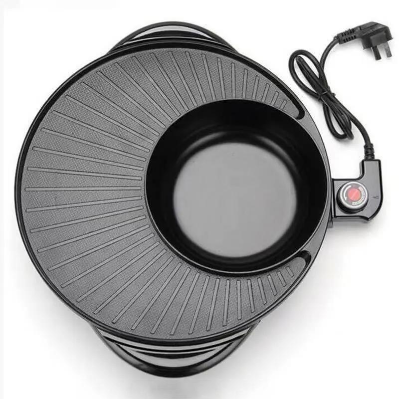 1700W Heat Pot Barbecue Machine Fried Steak Pan Multi-purpose Small Heat Pot Nonstick Pot for Family