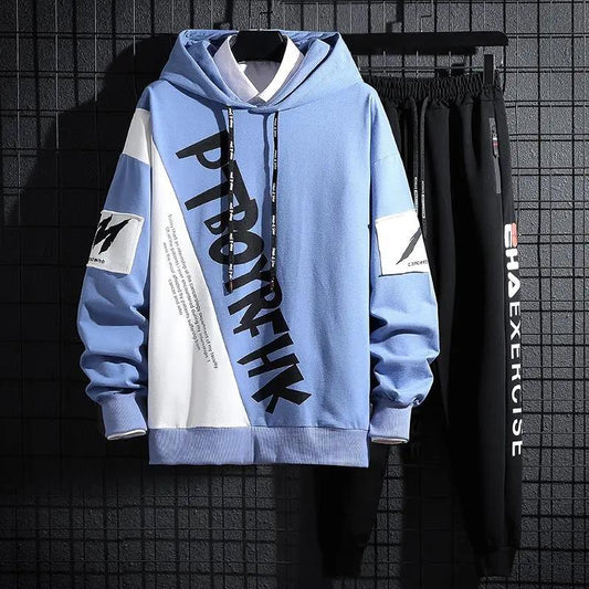 Spring & Fall Trend Sweater Suit Campus Student Sportswear Hooded Pullover Casual Suit Teen Clothing Men