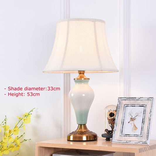 French Rustic Desk Light Fabric Lampshade Princess Room Deco Table Lamps Bedroom Lighting Fixtures