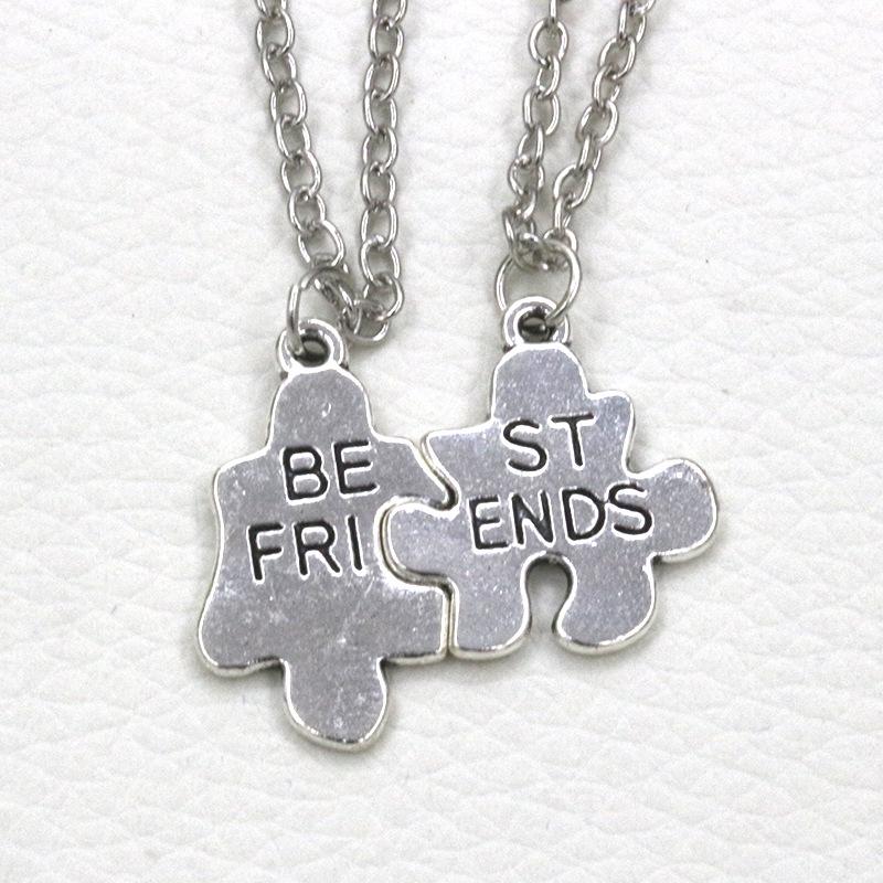 Best Friends Pendant Necklace Two-Piece Splicing Necklace Jewelry