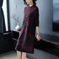 Autumn and Winter Elegant Temperament Bottoming Shirt Loose Jacquard Knitted Dress Mid-length Over The Knee Sweater Skirt