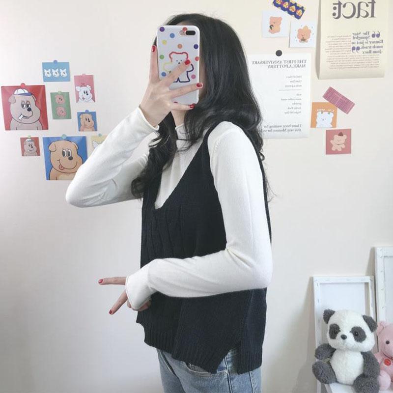 Loose Small Sling Sweater Vest with Sleeveless Knitted Vest and Casual Short Women's Top