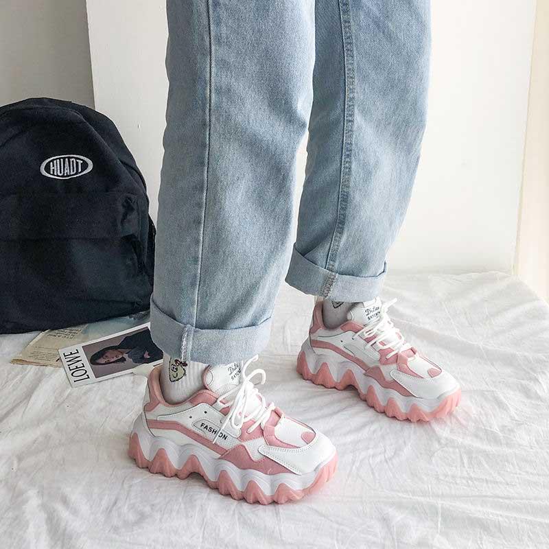Plus Size 35-40 Summer Retro Women Mesh Sneakers Girls Breathable Running Basketball Shoeses Shockproof Non-slip Pink Shoes