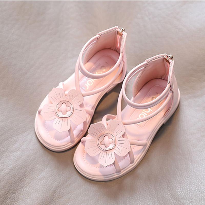 Girls' Roman Shoes  Summer Sandals  Princess Shoes  Korean Version  Children's Soft-soled Open-toed Beach Shoes