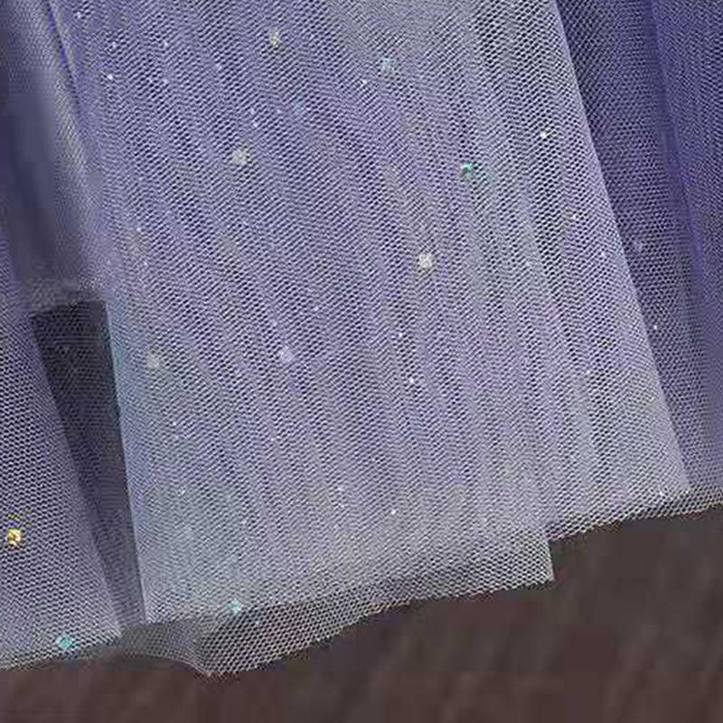 Starry Sky Gradient Color Skirt High Waist Sequined Mid-length Mesh Gauze Large Swing Skirt Women's A-line Skirt Dream Skirt