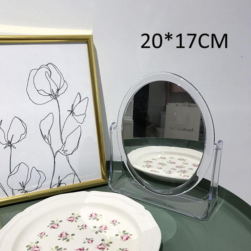 Lovely Heart-shaped Simple Transparent Love Makeup Mirror Double-sided Mirror Magnification HD Desktop Home Rotatable Mirror