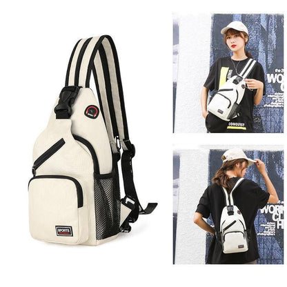 Fashion Ladies Cross-body Chest Bag Backpack Dual-use Large-capacity Male Trendy Brand Korean Version of The Wild Chest Bag Student Shoulder Bag