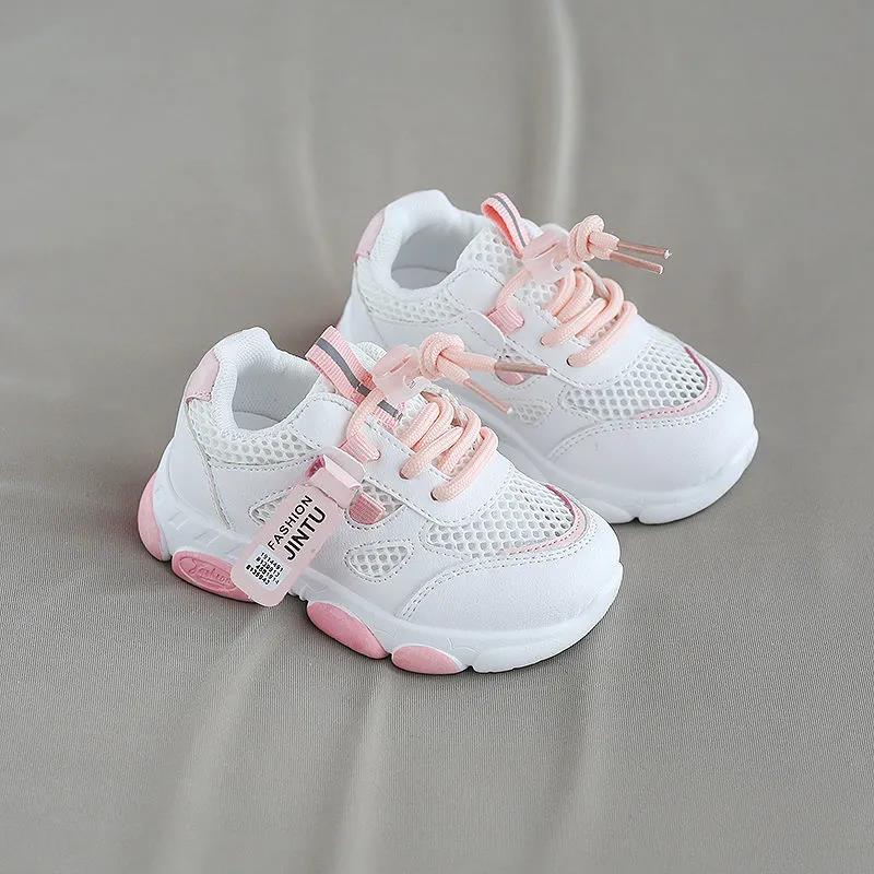 Children's Shoes In Summer Soft Sole Flat Casual Mesh Shoes Kid's Anti-slip Hollow Out Outdoor Light Sport Shoes