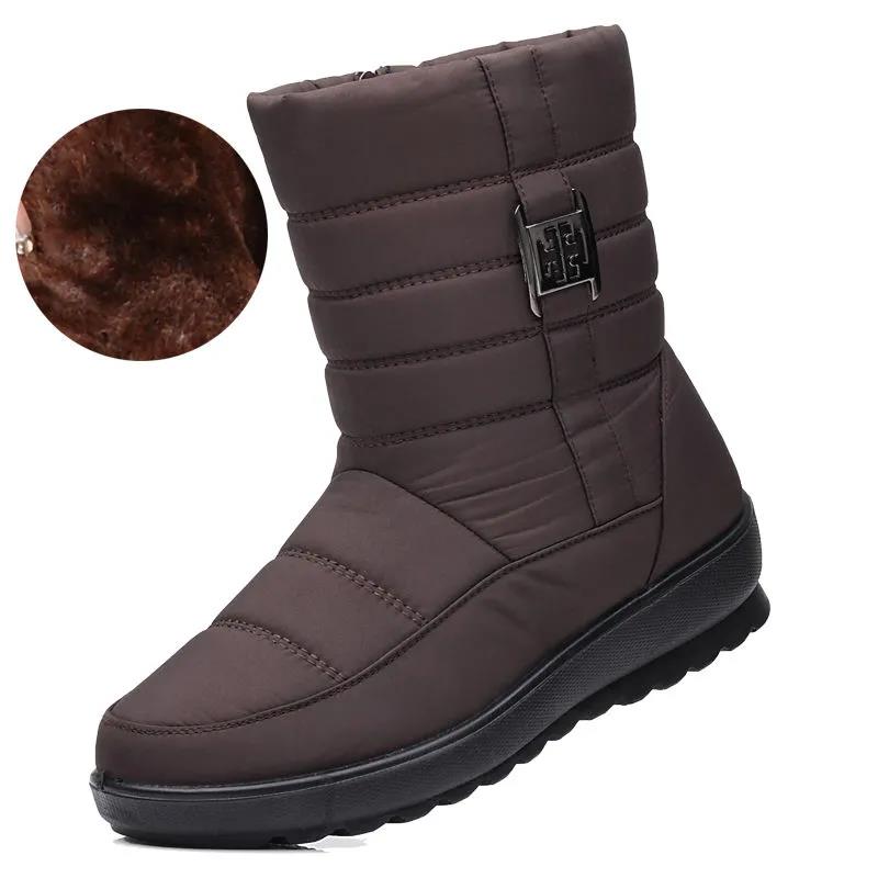 Thick Velvet Snow Boots Women's Waterproof Non-slip Middle Tube Women's Cotton Shoes Keep Warm and Comfortable In Winter