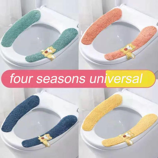 Toilet Mat Four Seasons Universal Thickened Waterproof Toilet Cover Washable Seamless Toilet Sticker
