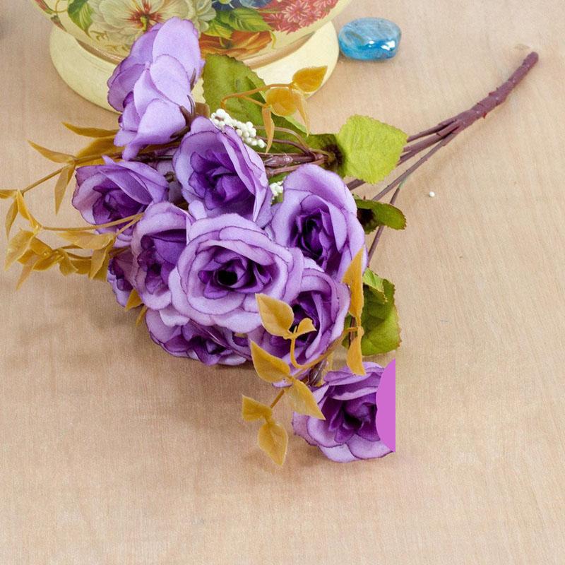 Single Fake Flower Simulation Bouquet Rose Flower Dried Flower Silk Flower Cloth Flower Plastic Flower Small Bunch Cloth Decoration Flower Arrangement