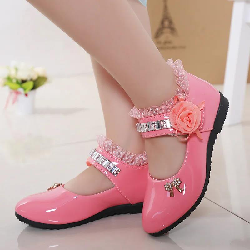 Girl's Leather Shoes Little Girl's Princess Shoes Spring and Autumn Soft Sole Shoes Girl's Lovely Performance Shoes