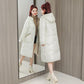 Cotton Jacket Women's Winter Fashion Trend Korean Version of Wild Loose Over The Knee Long Thickened Shiny Color Matching Cotton Jacket