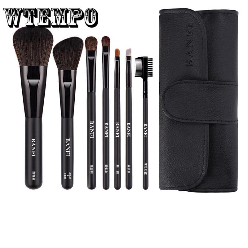 7PC Profesional Makeup Brush Set Synthetic Foundation Powder Blush Eyeliner Brushes Pincel Maquiagem