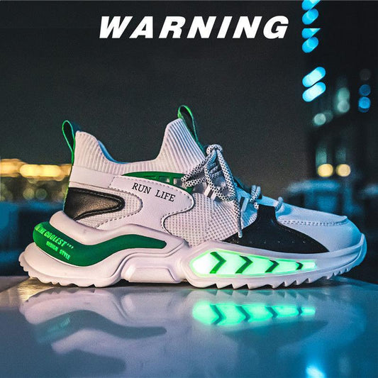 Summer Men's Sports Shoes All-match Casual Mesh Shoes Breathable and Odor-resistant Luminous Shoes