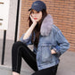 Thickened Denim Jacket Women's Short Fall Winter 2021 New Korean Version of The Bf Small Man Plus Velvet Warm Cotton Coat