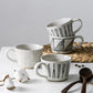 Japanese Style Stoneware Mug Ins Wind Net Red Coffee Cup Large Capacity Ceramic Breakfast Cup Household Water Cup with Spoon