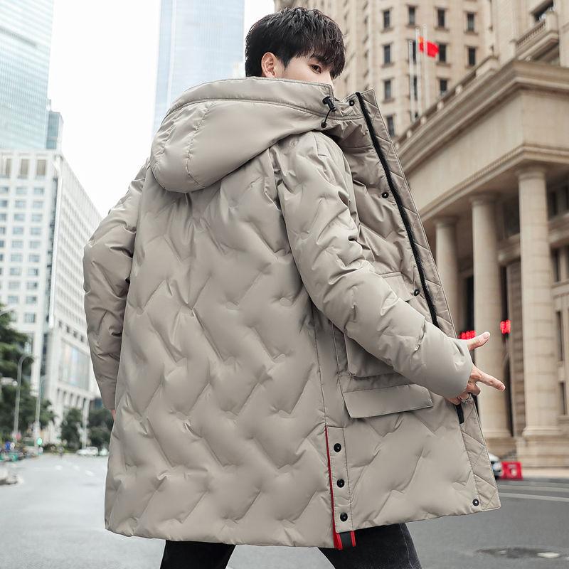 Winter Warm and Handsome Down Jacket Men's Mid-length Fashion Thick White Duck Down Jacket Parka Coat