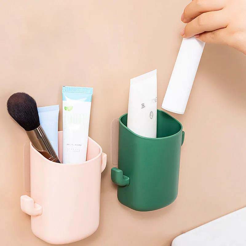 Bathroom Wall-mounted Toothbrush Storage Frame Wash Table Comb Toothpaste Storage Box