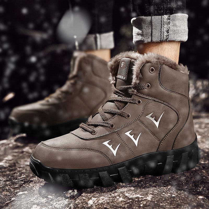 Men's Winter Snow Boots Men's Cotton Shoes High-top Large Size Men's Boots Plus Velvet Warmth Thick Cotton Boots