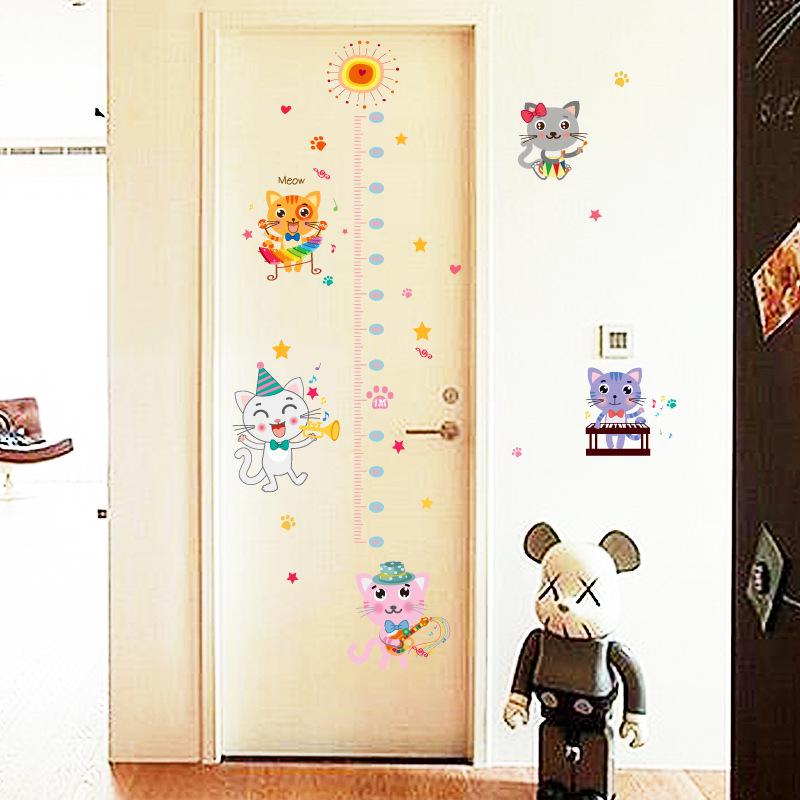 Cute cartoon animal height stickers wall stickers bedroom corner decoration painting PVC removable