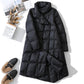 Winter Womens Down Jackets Long Ultra Light Thin Casual Coat Puffer Jacket Slim Remove Hooded Parka