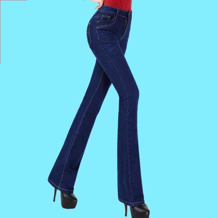 Women's Jeans High Waist Denim Flare Pants Street Vintage Ladies Flared Trousers Bell Bottom Jeans