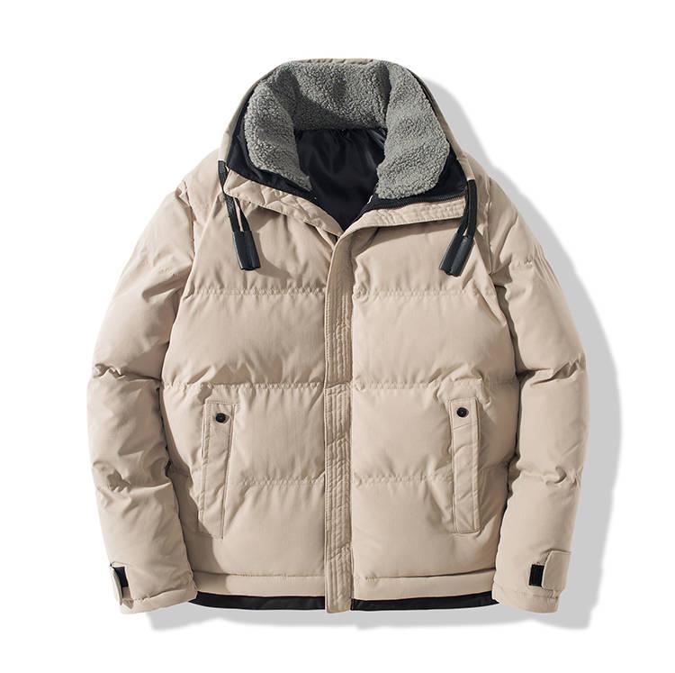 Winter Warm Coat Men Thick Streetwear Jacket Man Cotton Parka Fleece Stand Collar Overcoat