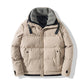Winter Coat Men Thick Windbreaker Streetwear Jacket Man Cotton Parka Fleece Stand Collar Overcoat