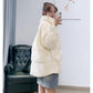 Thick White Duck Down Jacket Ladies Short Stand-up Collar Niche Korean Style