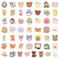 100pcs Mini Cartoon Cute Cat Stickers Set Sealing Paste for Diary Cake Adhesive Post Kids Gift